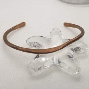 ❤️Antique African copper hammered slim cuff bracelet B0134